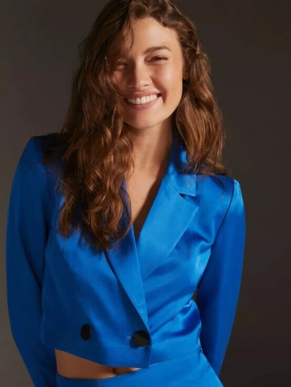 Mare Mare Anthropologie Blazer Mini Skirt Set M NWT Cobalt Blue Linen Blend